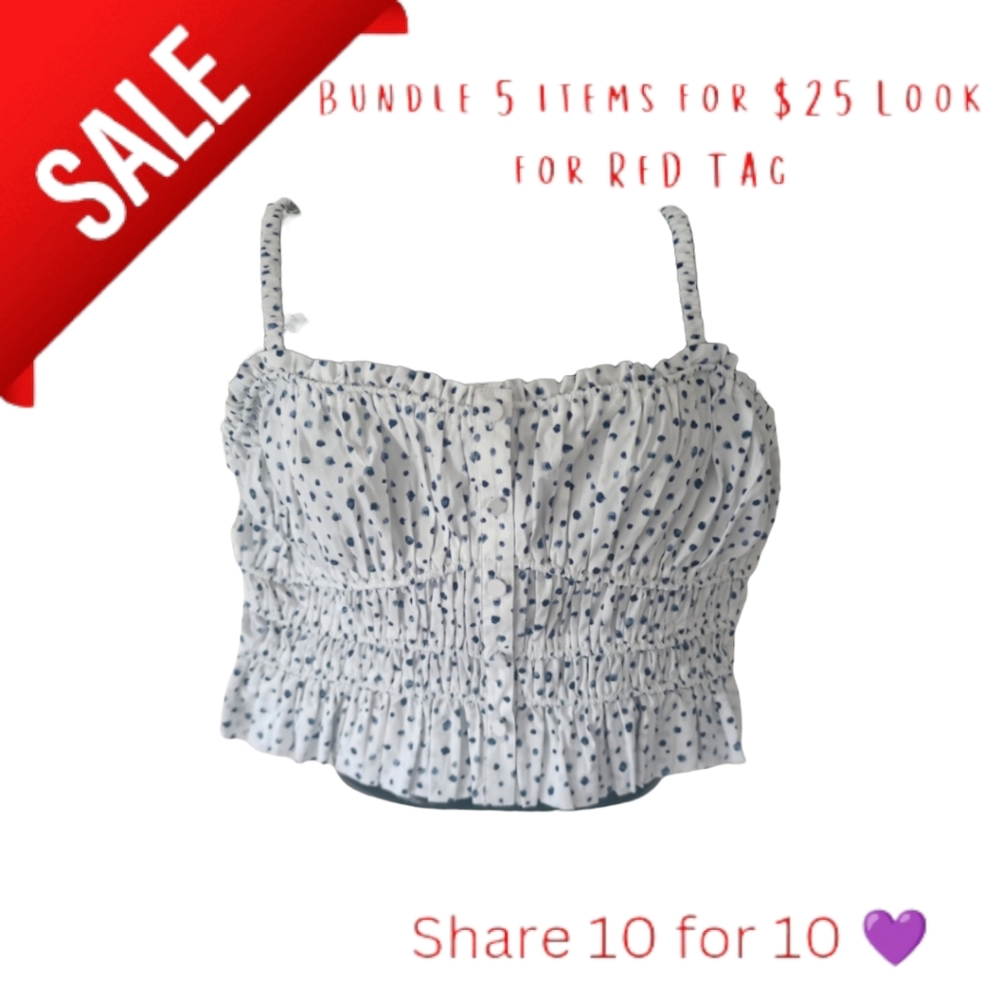 J Crew Crop top size small button front stretchy straps and corset style like